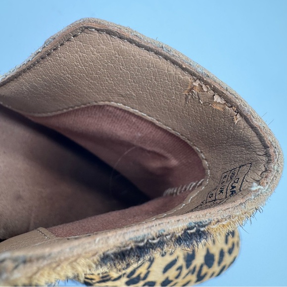 Vionic Clara Leather Cow Hair Leopard Ankle Boot Size 8.5 - Picture 10 of 12